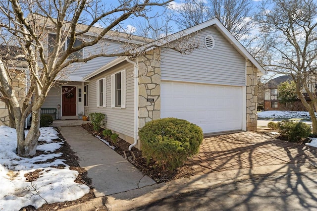 view of front of home with a garage