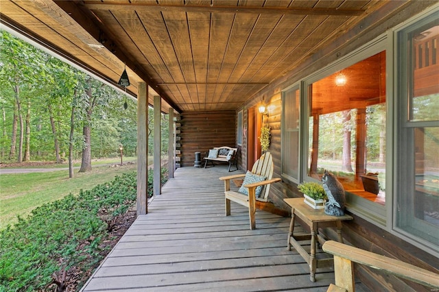 wooden deck with a porch