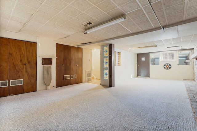 basement with carpet