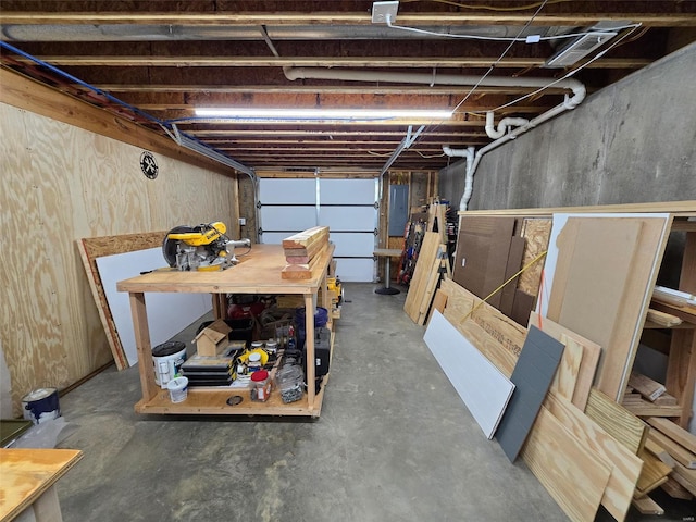 garage with electric panel