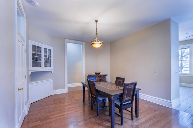 dining area featuring hardwood / wood-style flooring