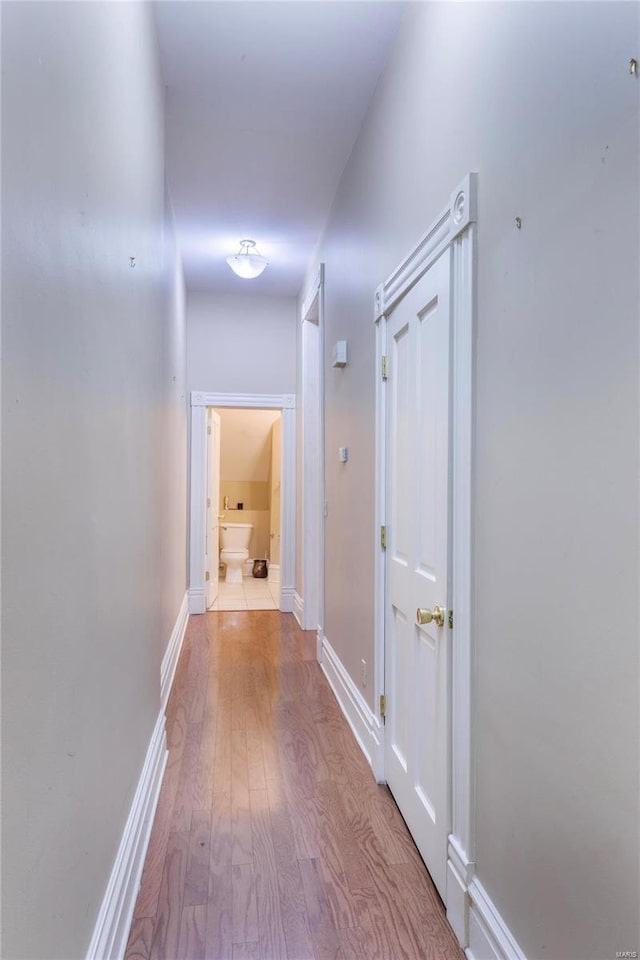 hallway featuring light hardwood / wood-style floors