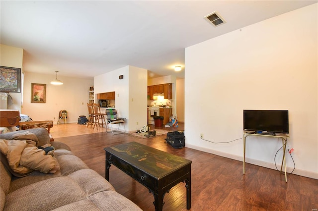 living room featuring hardwood / wood-style floors