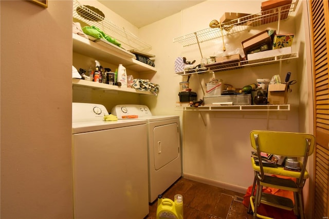 laundry area featuring washer and dryer