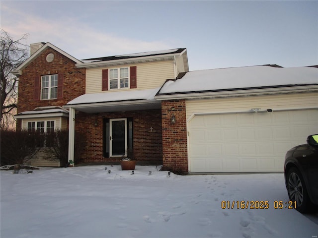 view of property with a garage