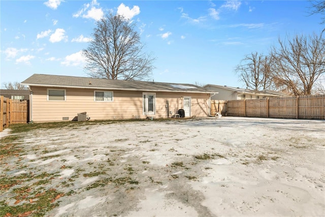 rear view of property with central air condition unit