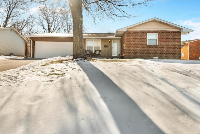 single story home with a garage