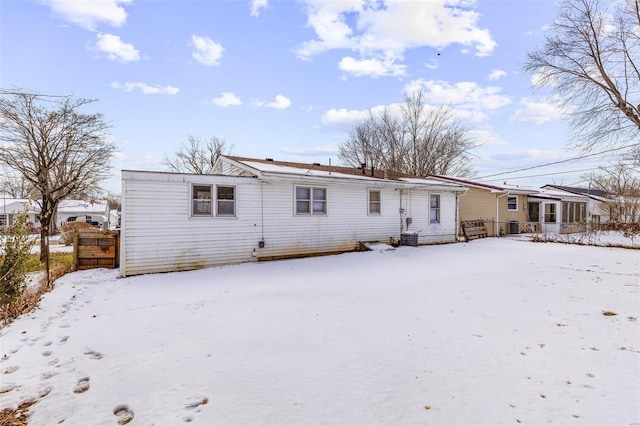 view of snow covered property