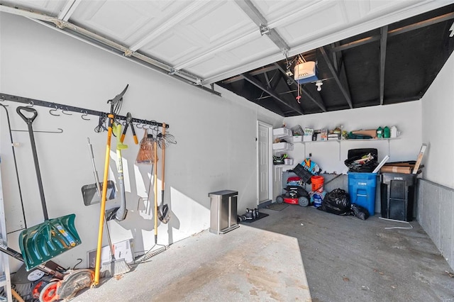 garage featuring a garage door opener