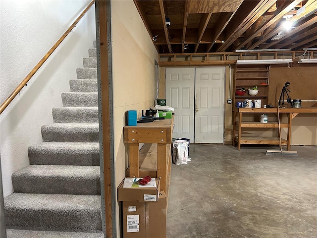 basement with stairs