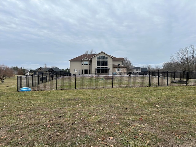 view of yard with fence