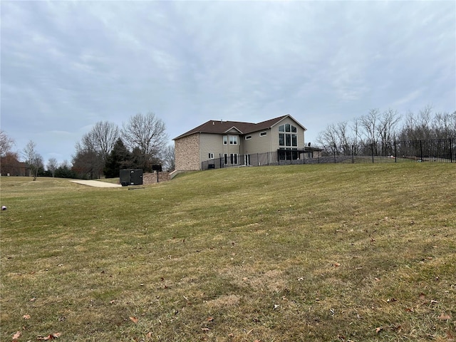 view of yard featuring fence