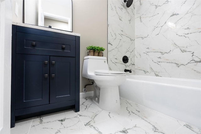 bathroom featuring toilet and shower / washtub combination