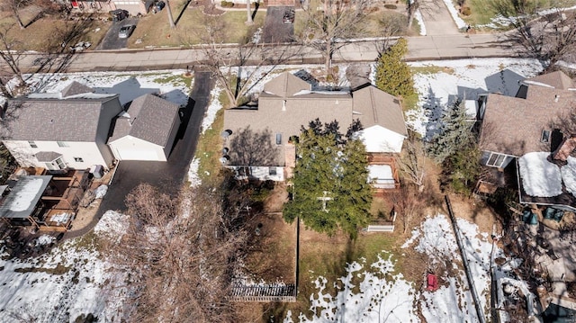 view of snowy aerial view