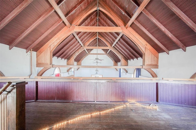 view of unfinished attic