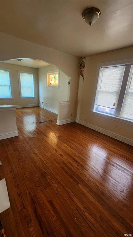 interior space featuring hardwood / wood-style floors and a wealth of natural light