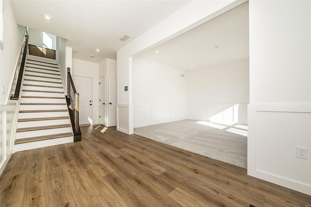 interior space featuring dark hardwood / wood-style flooring