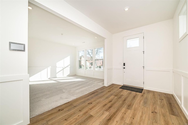 entryway with light wood-type flooring