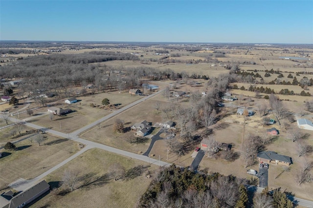 aerial view with a rural view