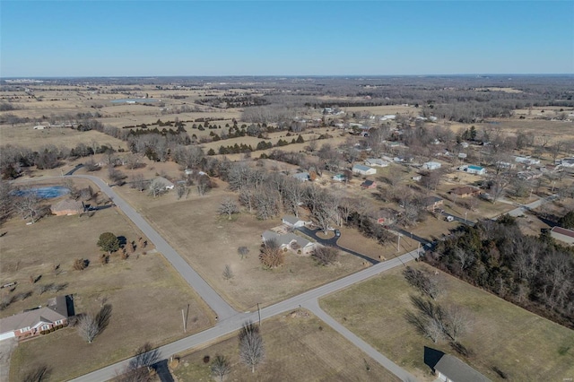 aerial view with a rural view