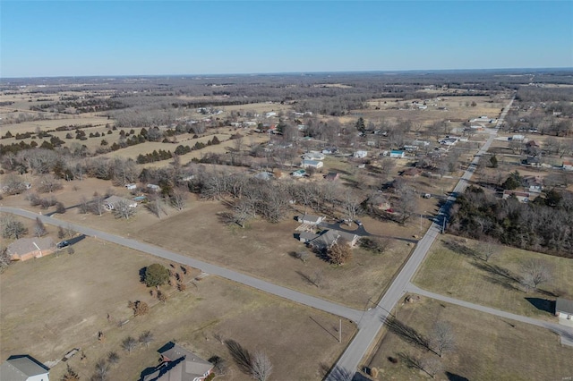 bird's eye view with a rural view