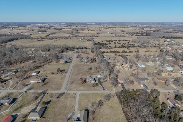 aerial view featuring a rural view