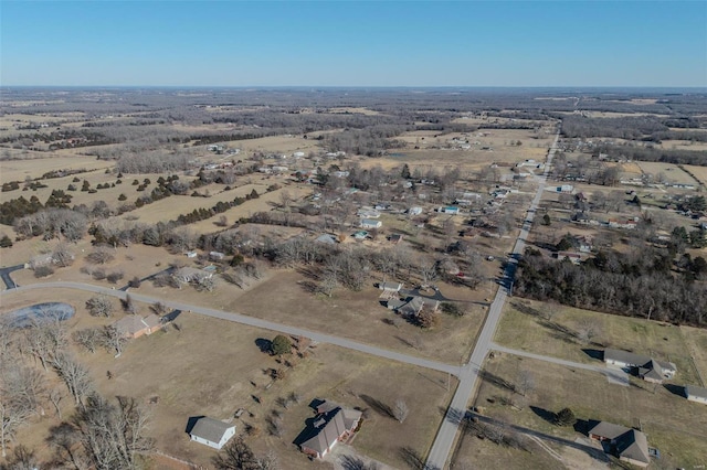 bird's eye view featuring a rural view