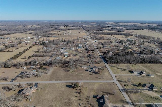 bird's eye view featuring a rural view