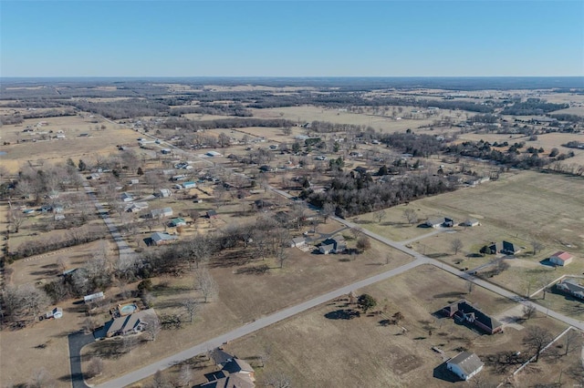 bird's eye view with a rural view