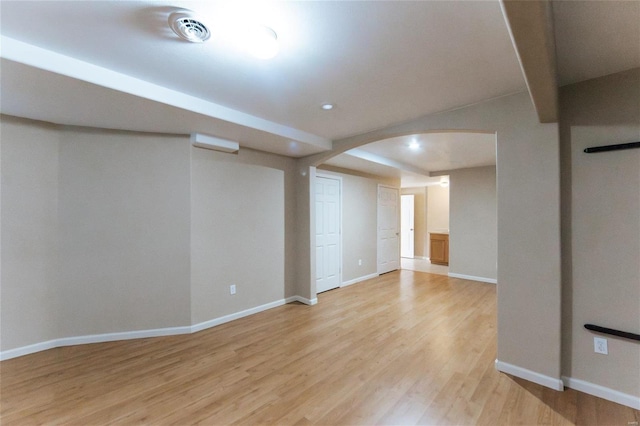 interior space with light hardwood / wood-style floors