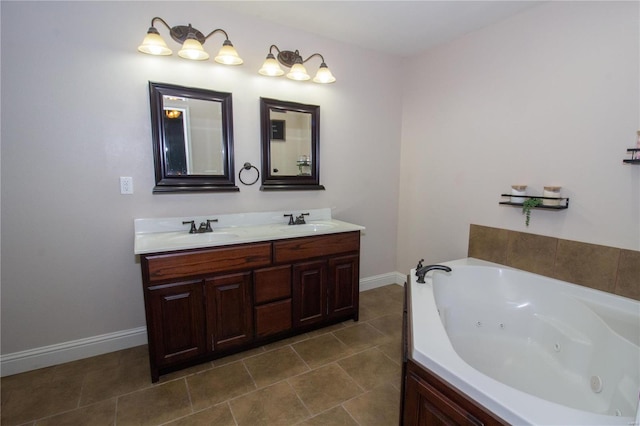 bathroom featuring a bathtub and vanity