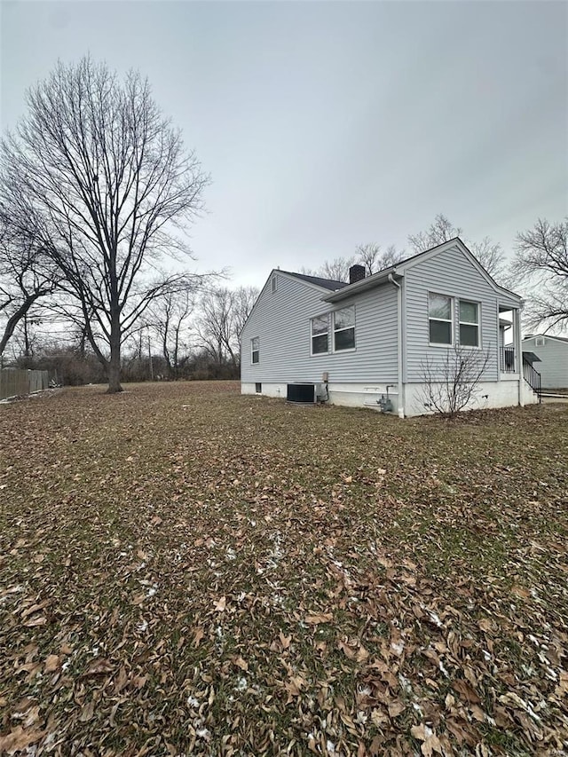 view of property exterior featuring central AC unit