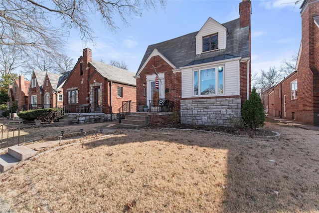 view of front of property featuring stone siding