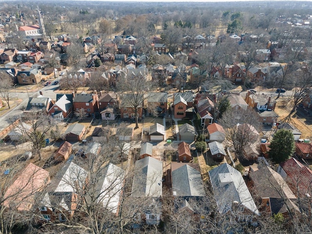 bird's eye view featuring a residential view