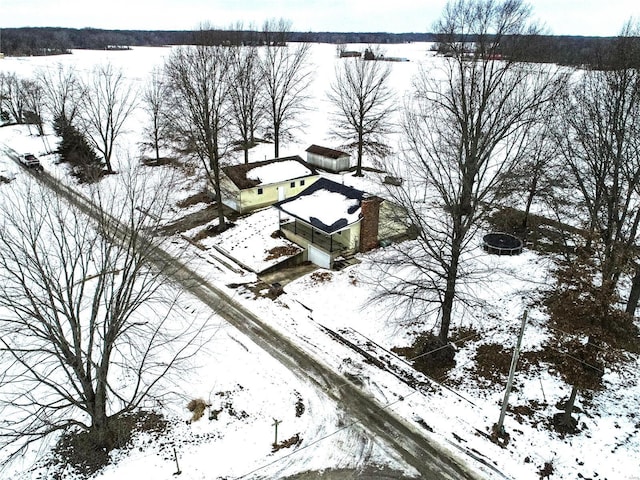 view of snowy aerial view