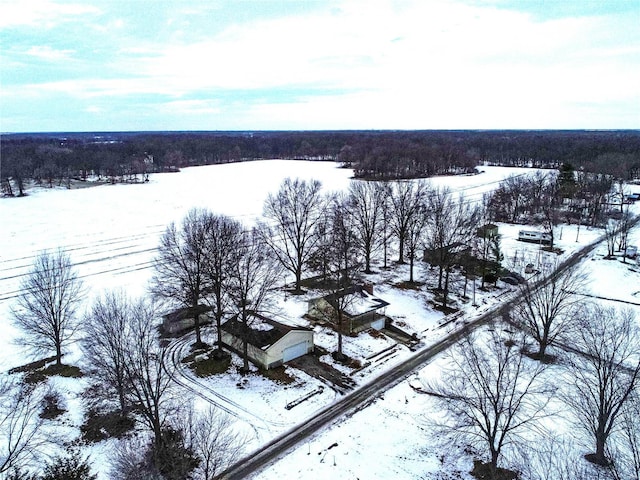 view of snowy aerial view