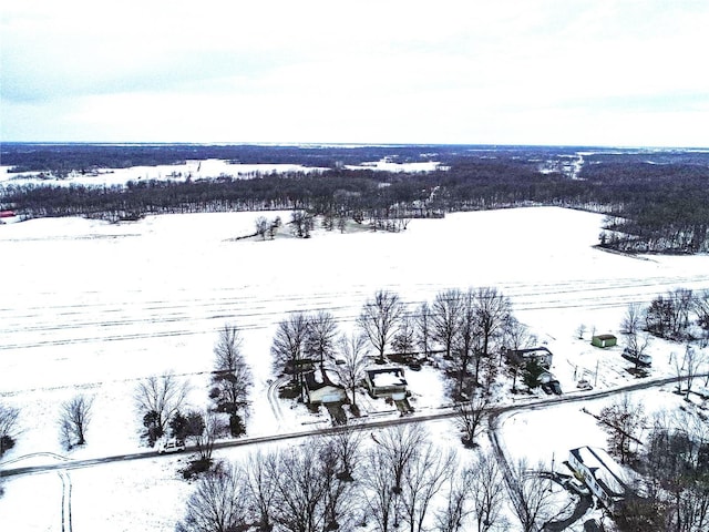 view of snowy aerial view