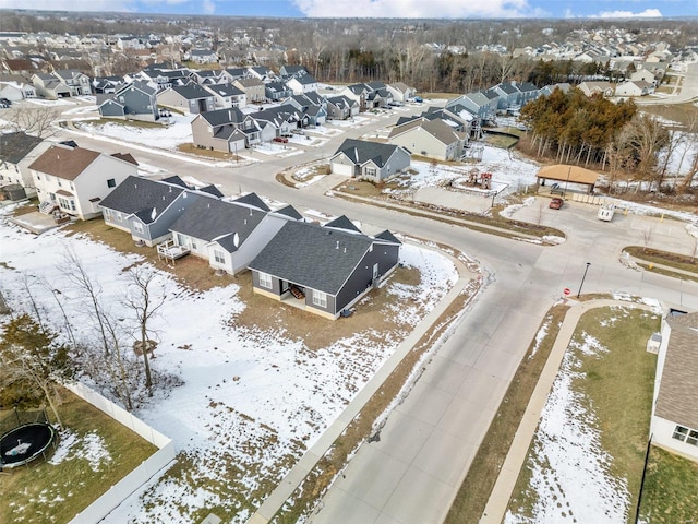 drone / aerial view with a residential view