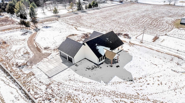 view of snowy aerial view