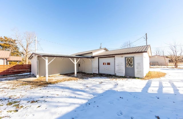 exterior space featuring a garage