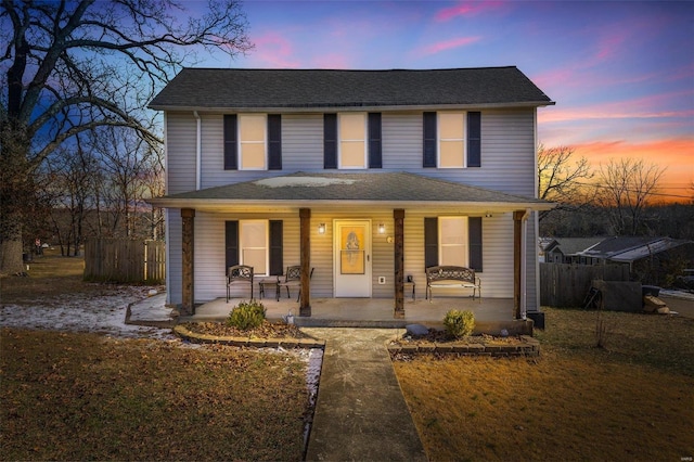 front facade with covered porch