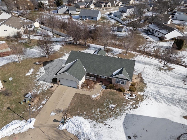 view of snowy aerial view