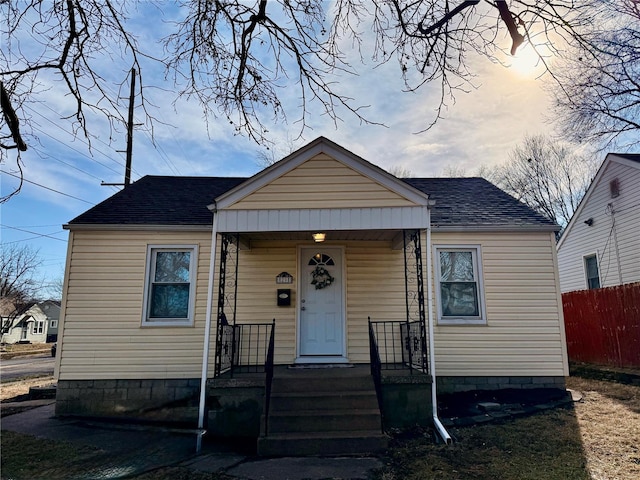 view of bungalow-style home