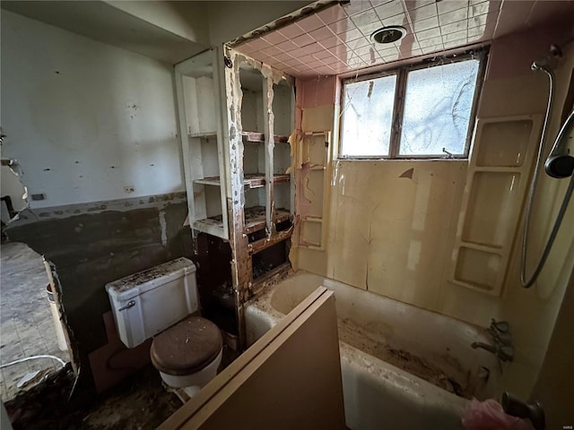 bathroom featuring toilet and a bathing tub