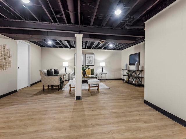 interior space with light wood-type flooring