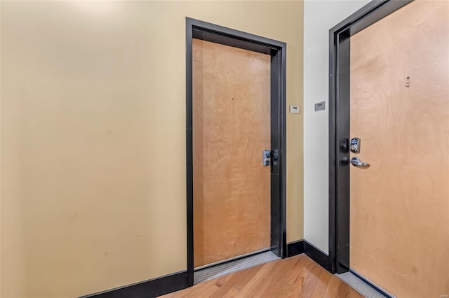 entryway featuring wood-type flooring