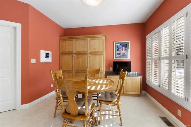 view of tiled dining space