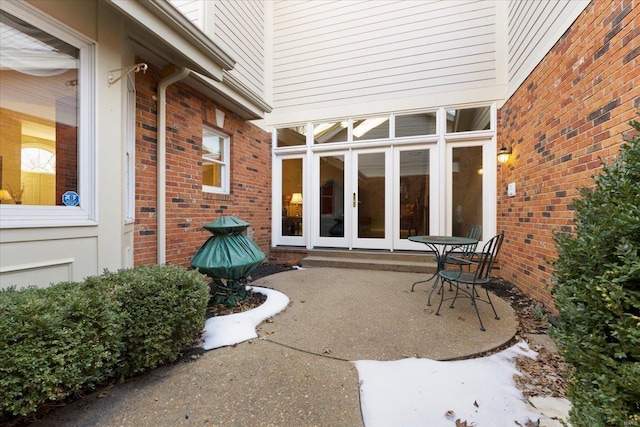 view of patio / terrace featuring french doors