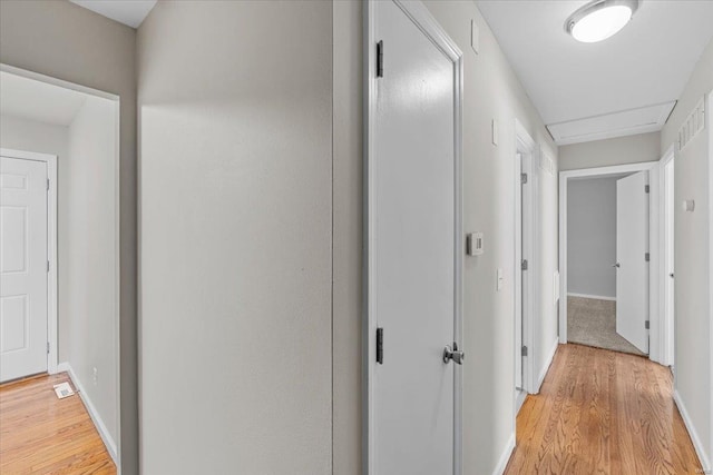 hallway featuring light hardwood / wood-style flooring