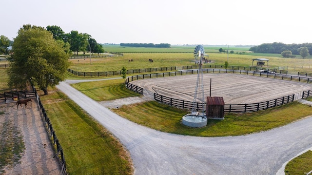 bird's eye view with a rural view